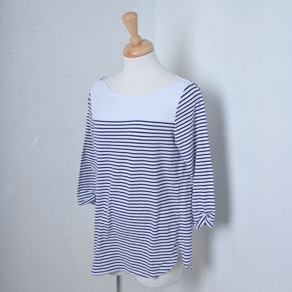 Reitmans | Black & White striped half sleeve women's sweater - Picture 14 of 14